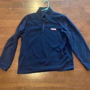 Mens Vineyard Vines blue fleece three quarter zip